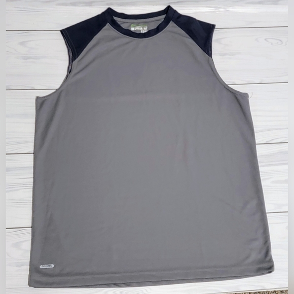 Dri-Star Gray and Black Men's Tank Top Regular-Fit Core Sz L - Picture 1 of 4